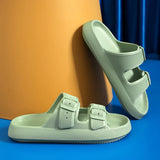 Double - Buckle Sandals Green