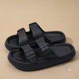 Double - Buckle Sandals Black