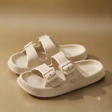 Double - Buckle Sandals Khaki